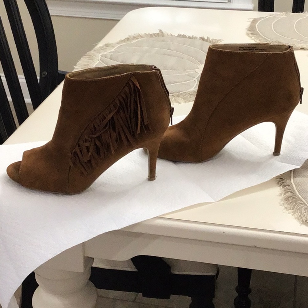 Cute heel suede bootie. New direction.